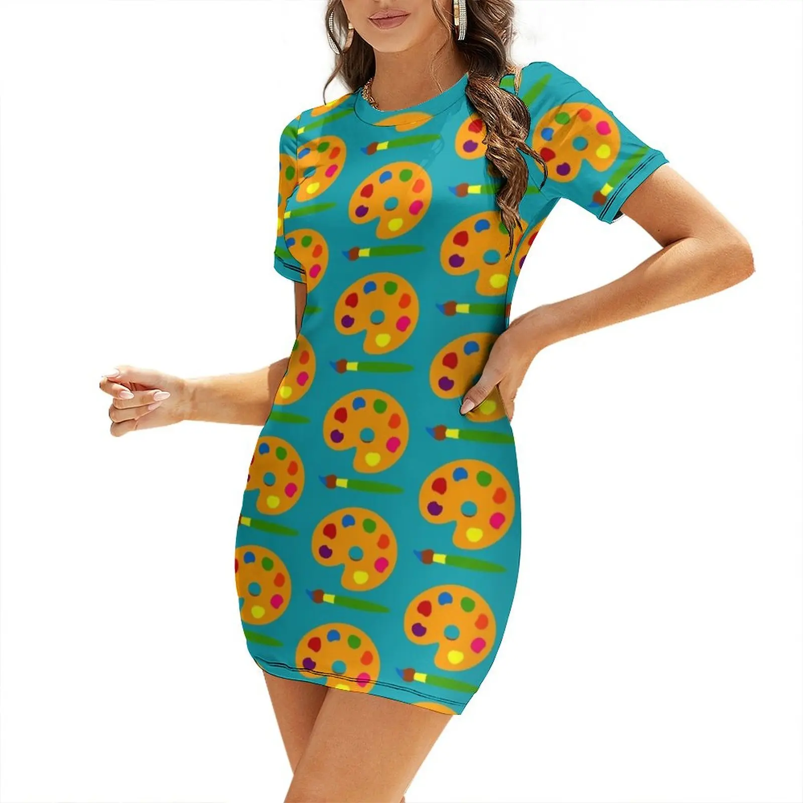 Colorful Paint Palette Short-S - مراجعة Summer Clothing Palette وسعره