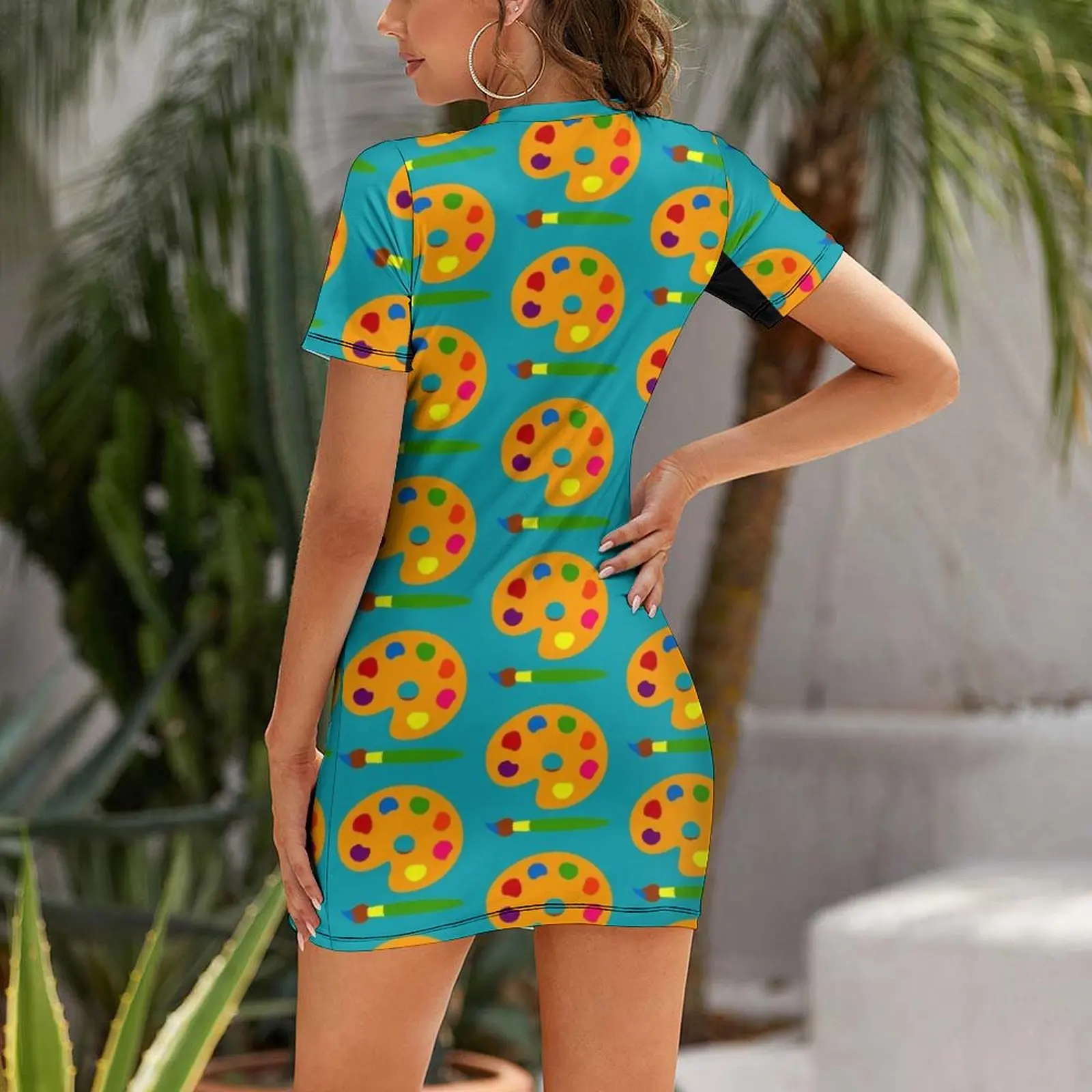 Colorful Paint Palette Short-S - مراجعة Summer Clothing Palette وسعره